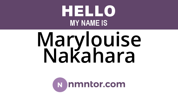 Marylouise Nakahara