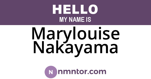 Marylouise Nakayama