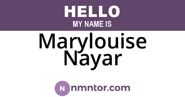 Marylouise Nayar