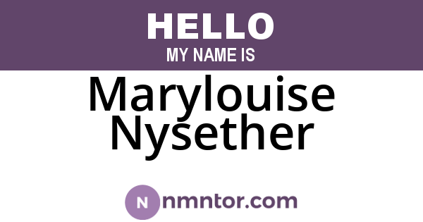 Marylouise Nysether