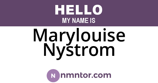 Marylouise Nystrom