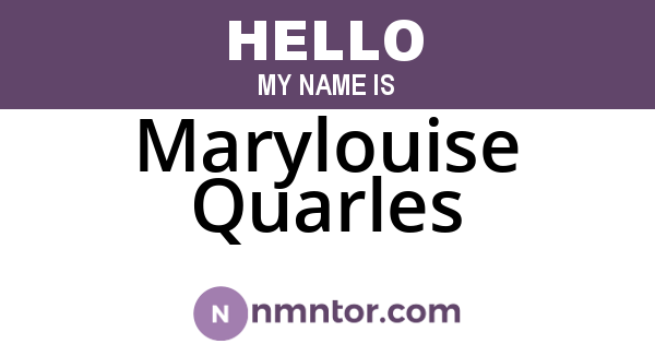 Marylouise Quarles