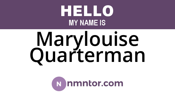Marylouise Quarterman