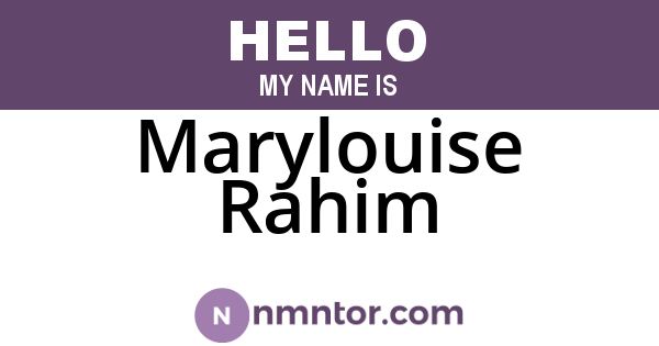 Marylouise Rahim