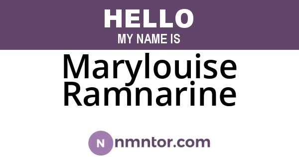 Marylouise Ramnarine