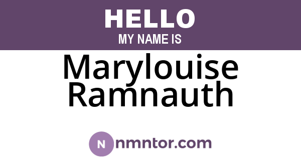 Marylouise Ramnauth