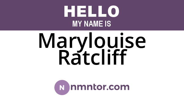 Marylouise Ratcliff