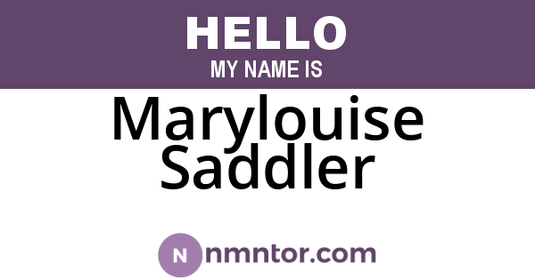 Marylouise Saddler