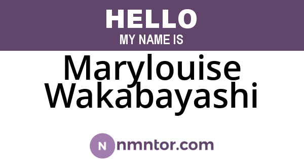 Marylouise Wakabayashi