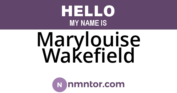 Marylouise Wakefield