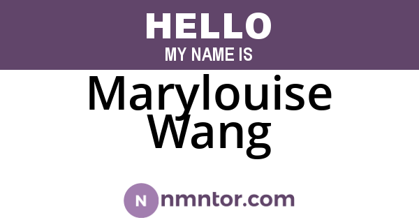 Marylouise Wang