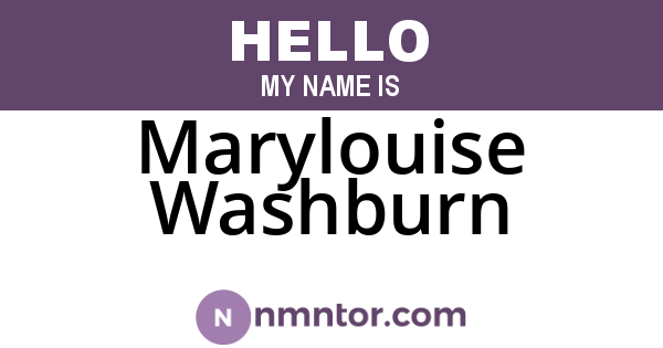 Marylouise Washburn
