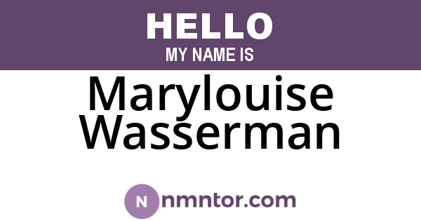 Marylouise Wasserman