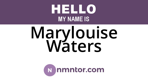 Marylouise Waters