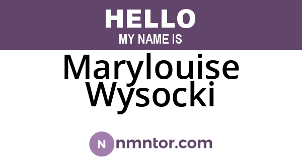 Marylouise Wysocki