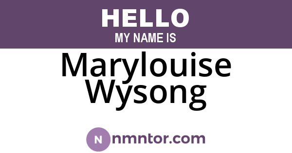Marylouise Wysong