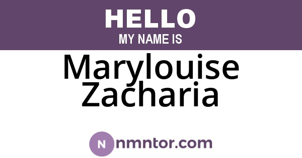 Marylouise Zacharia