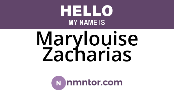 Marylouise Zacharias