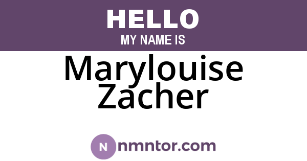 Marylouise Zacher