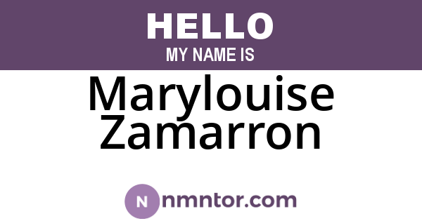 Marylouise Zamarron