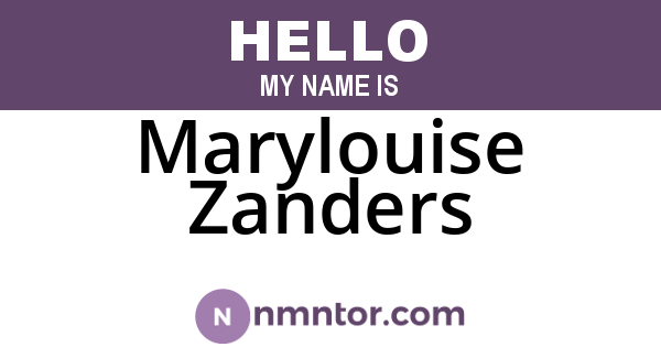 Marylouise Zanders