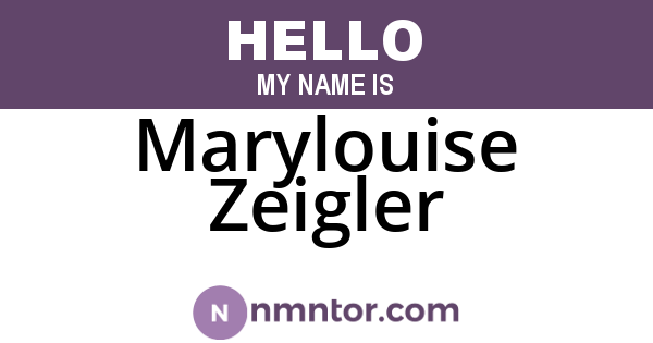 Marylouise Zeigler