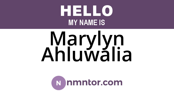 Marylyn Ahluwalia