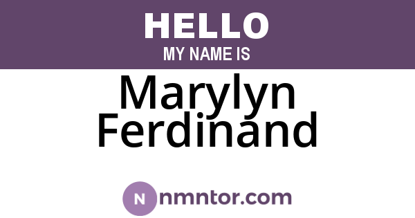 Marylyn Ferdinand