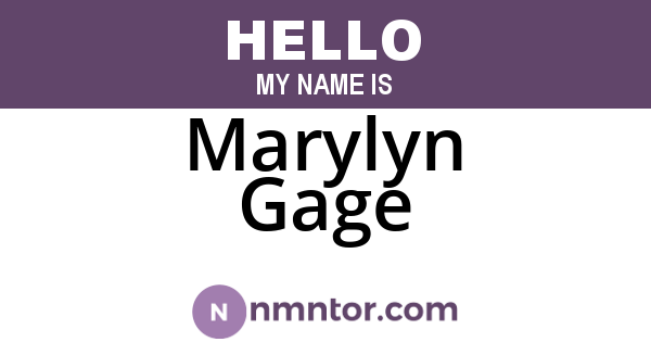 Marylyn Gage
