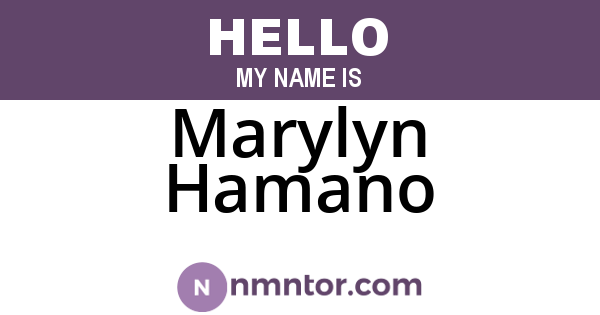 Marylyn Hamano