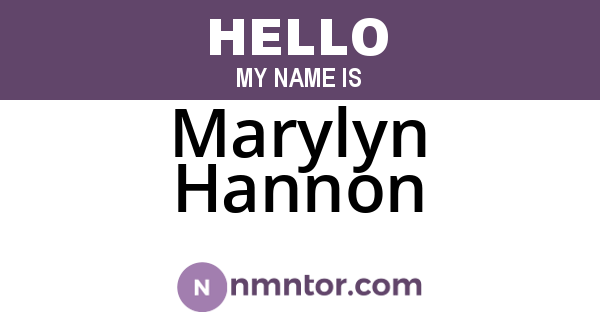 Marylyn Hannon