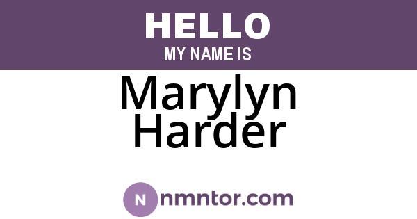 Marylyn Harder