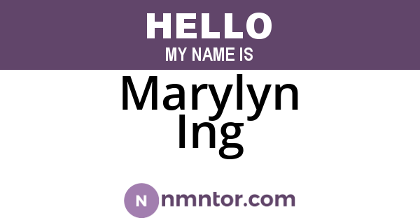 Marylyn Ing