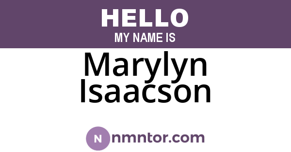 Marylyn Isaacson