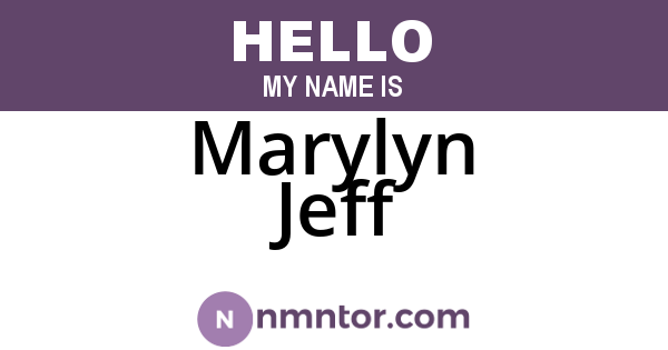 Marylyn Jeff