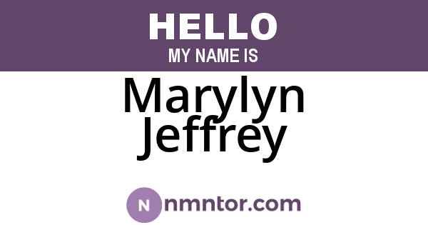 Marylyn Jeffrey