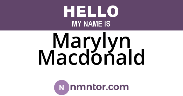 Marylyn Macdonald