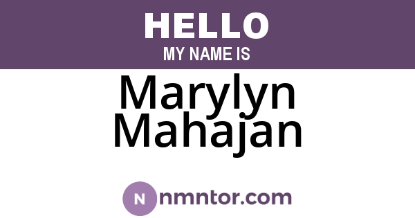 Marylyn Mahajan