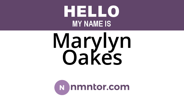 Marylyn Oakes