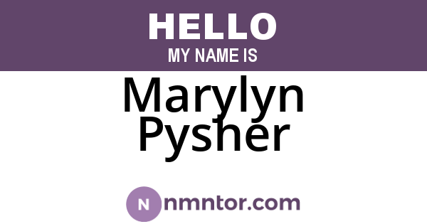 Marylyn Pysher