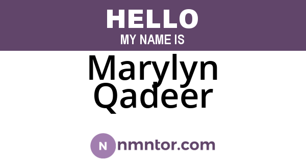 Marylyn Qadeer