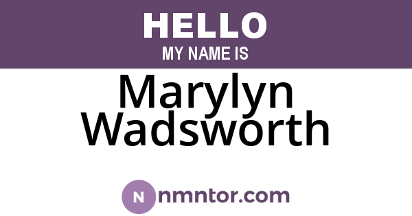 Marylyn Wadsworth