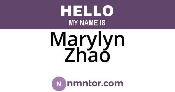 Marylyn Zhao