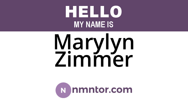 Marylyn Zimmer