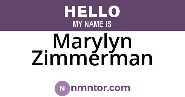 Marylyn Zimmerman