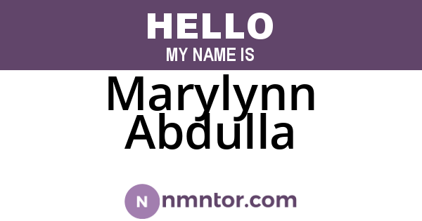Marylynn Abdulla