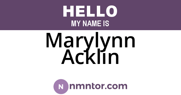 Marylynn Acklin