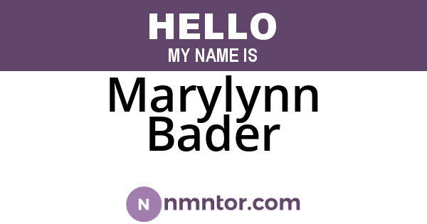 Marylynn Bader