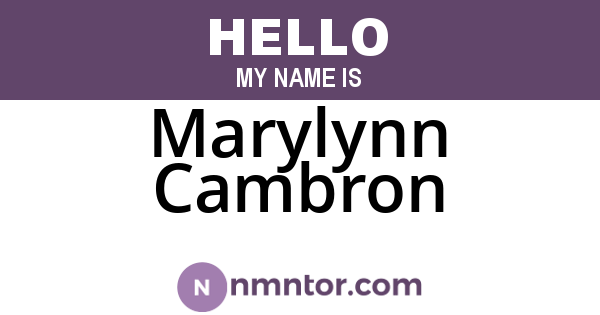Marylynn Cambron