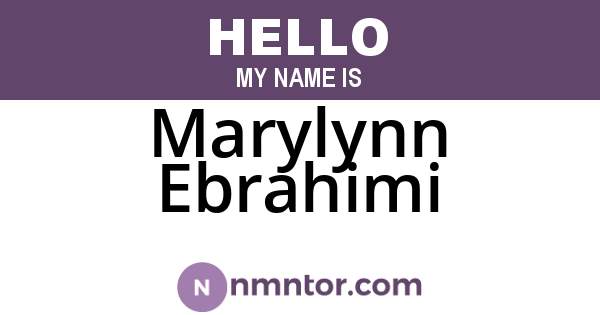 Marylynn Ebrahimi